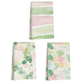 3 Pcs Pink Green Stripe Kitchen Towels, Watercolor Flower Leave Dish Towels | Flower Absorbent Microfiber Waffle Hand Towels for Farmhouse Home Bathroom, Housewarming Gifts - color: Multi 1401