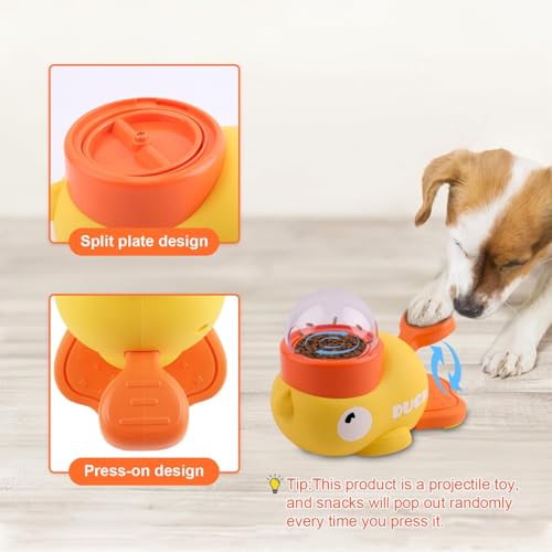 2-in-1 Cat Puzzle Treat Dispenser, Dog Snack Dispenser Toy, Duck Pet Feeder, Slow Feeder, Duck Shape, Suitable for Cat and Dog IQ Training and Exercise