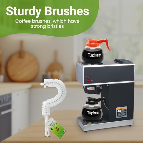 Coffee Pot Cleaning Brush, Curved Non-Scratch, Long Lasting Bristles | Durable Long Lasting curved brush with non-scratch bristles for coffee pots, carafes, decanters, Ideal for office restaurants