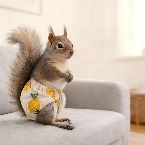 2 Pack Reusable Squirrel Diapers for Pet Squirrels, Adjustable Elastic Waist, Indoor Use, Measure Before Purchase - size: S