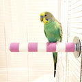 AOTU Natural Sandstone Parrot Perch Bird Toys – Durable Beak & Claw Trimming Grinding Stone for Birds, 7.9” x 1” – Safe, Non-Toxic, Long-Lasting Bird Cage Accessory (Pink and White, 7.9”) - color: Pink and White