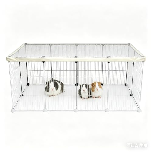 Cage Cover, Ventilated Mesh Top for C&C Midwest Guinea Pig Cage, Breathable & Escape-Proof Small Animal Enclosure Lid with Secure Clips for Rabbits（Not Include cage） (56inx28in Cage Cover) - color: 56inx28in Cage Cover