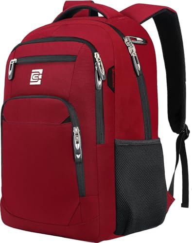 Laptop Backpack,Business Travel Anti Theft Slim College Backpack | Water Resistant Durable Computer Bag Gift for Women & Men Fits 15.6 Inch Laptop and Notebook - Red - color: Red, size: 15.6 Inch, style: Laptop