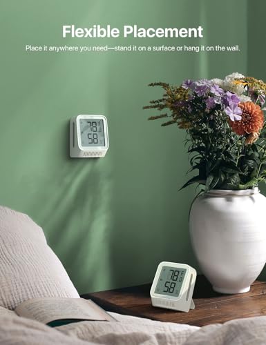 X-Sense Wi-Fi Thermometer Hygrometer with LCD, 3 Sensors & Base Station | LCD Digital Sensors Track Temp and Humidity with App Alerts and Data Export at No Cost for Home, Basement, and Wine Cellar - color: White, size: Digital, 3-Pack with 1 Base Station