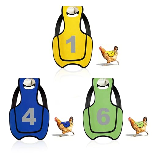 2026 Upgraded Chicken Saddles for Hens, Reflective Numbers, Breathable, Chicken Apron Back Protector for Hens, Hen Saddle for Chickens with Arc-Tail Design, Reusable Chicken Aprons Safety Vest