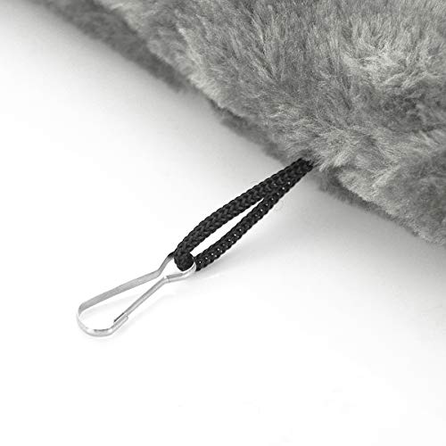 MOACC Winter Warm Bird Nest House Shed Hut Hanging Hammock Finch Cage Plush Fluffy Birds Hut Hideaway for Hamster Parrot Macaw Budgies Eclectus Parakeet Cockatiels Cockatoo Lovebird (L, Grey) - color: Grey, size: L
