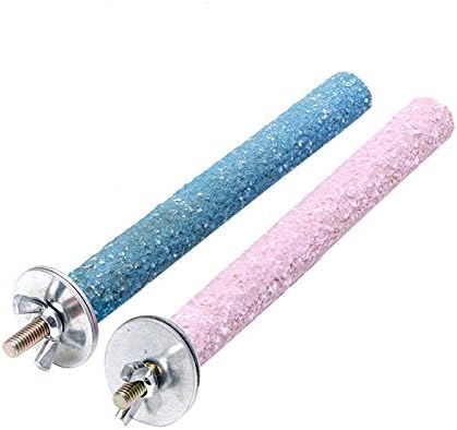 2 Pcs Multi-Color Random Bird Perch Stand Toy Wood Parrot Perch Stand Grinding Claw Sticks Sanded Surface Cage Toy for Parakeets Finches Parakeet Toys Birdcage Accessories