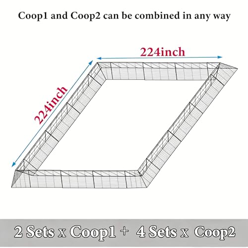 Heavy Duty Chicken Run Tunnel for Yard & Outside, Foldable & Expandable Chicken Tunnel, Portable Predator-Proof Poultry Playpen for Chickens, Rabbits & Ducks - size: Coop 1