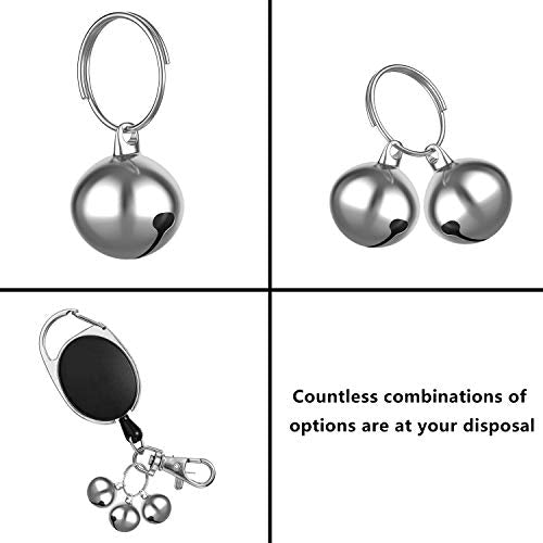 24 Sets of Cat Bells for Cat and Dog Collar Pendant Pet Bell Pet Pendant Accessories - color: Silver