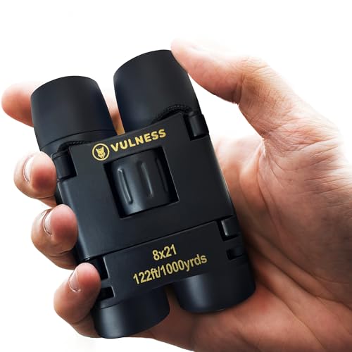 VULNESS Binoculars for Adults, Small Mini Travel Essentials, 8X21, Black | Compact Binoculars for Camping, Cruise Ship, Hiking Gear, Bird Watching, Norwegian, Alaska, Costa Rica, Must Haves, Gifts - color: Black