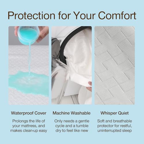 Coop Home Goods Ultra-Cool Waterproof Mattress Protector, Twin XL, Cooling Mattress Protector, Machine Washable Cooling Bed Cover, Whisper Quiet Waterproof Bed Cover, Twin XL (39x80) - size: Twin XL, style: Ultra-Cool