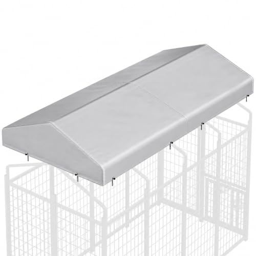 ROOMTEC 8 x 4 FT Outdoor Dog Kennel Cover, Replacement Canopy Only | Silver, 210D Coated Oxford, Waterproof, UV, 12 Secure Fasteners, Designed for ROOMTEC Kennels - size: 8.0"L x 4.0"W x 1.5"H