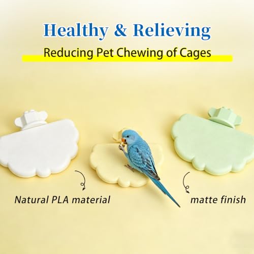 3PCS Parrot Grinding Platforms, Washable Cloud Design Bird Stand with Screw Lock, Natural PLA Material for Nail Beak Care, Cage Accessory - size: M