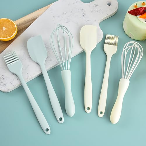 3PCS Silicone Spatula Baking Pastry Tools Cake Cream Spatula Kitchen Whisk Barbecue Oil Brush Small Tools Kitchen Accessories - color: White, size: one size