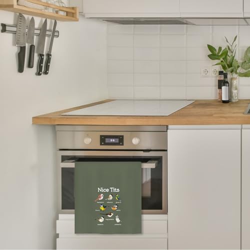 Chicimln Green Funny Bird Kitchen Towels, Bird Lovers Watchers Gifts Decorative Hand Towels for Bathroom, Kinds of Birds Dish Tea Towel Drying Cloth for Kitchen Decor, 16x24 Inch - color: Green