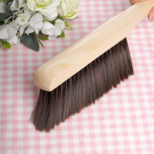 Rbenxia Wooden Handle Bench Brushes Soft Household Dust Cleaning Brushes | Soft Bristles,Fireplace,Sofa,Furniture,Workshop,Woodworking,Horse Hair Brushes,Bed,Cabinet,Car,Clothes,Coat,Counter,Desk - color: Brown