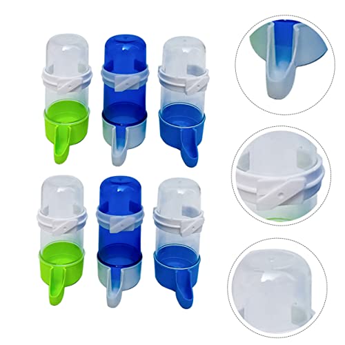 POPETPOP Automatic Pet Water Bowls 6-Pack 5.12 Inch Portable Bird Drinking Fountains for Parrots and Small Birds Leakproof Water Dispensers for Bird Cages and Outdoor Use