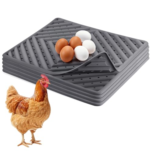 Chicken Nesting Pads for Chicken Coop, Washable Laying Pads for Nesting Box, Reusable Hen Nesting Box Pads for Coop Bedding, Soft Silicone Material, Easy to Clean, 12" x 12", Grey, 5 Pack - color: Grey-5 Pack