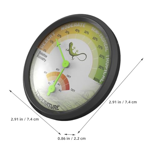 3“ x 3" x 0.9" Reptile Thermometer and Humidity Gauge | Terrarium Thermometer and Hygrometer | Mechanical No Battery | Gecko Lizard Turtle Tank Humidity Meter