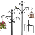 Shepherds Hooks for Outdoor, 2 Pack 76 Inch Heavy Duty Double Shepherds Hook for Bird Feeder, Garden Plant, Solar Light Lantern - size: 76 inch