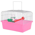 BESPORTBLE Portable Bird Carrier Travel Cage with Perch Food Box Water Dispenser Lightweight Small Bird Cage for Parrots and Lovebirds 9.29X6.57X6.29In - color: Pink