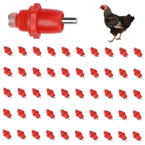 100Pcs Chicken Nipples, Water Nipples for Chicken Watering Poultry Nipples Automatic Chicken Water Nipple Drinker Feeders Poultry Waterer