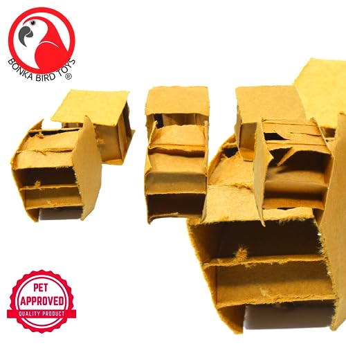 Bonka Bird Toys 2531 Cardboard 1.25" Cubes Parrot Foot Toy | Soft chewable cubes for shredding, foraging activities, foot play, and toy building projects - size: 6pcs - 1.25"
