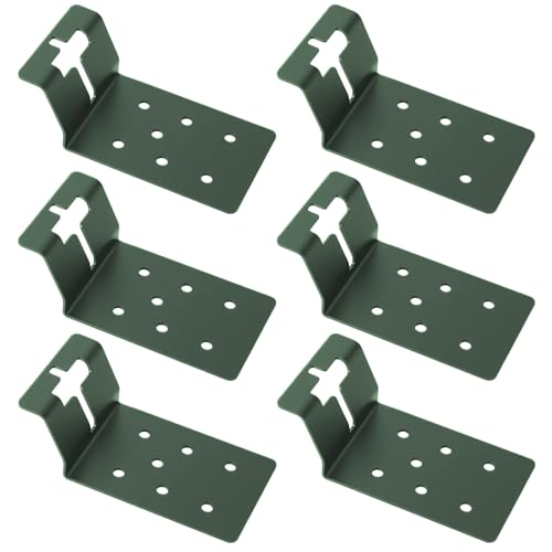 6 Pcs Green T-Post Bracket 3" | Post Mount Bracket for Signs, Fences, Mailboxes & Bird House Feeders - color: Green, size: 6 Pieces