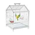 20.5 inch Small Bird Cage, Parrot Cage, Portable Bird Carrier, Travel Carrier Cage for Home, Outing, Pet Clinic, Temporary Placement, for Small Medium Birds(White)