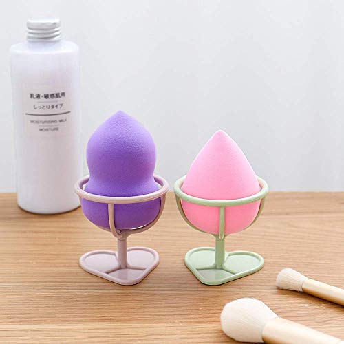 2Pcs (Purple+Blue) Makeup Sponge Puff Display Stand Beauty Egg Storage Rack, Sponge Drying Rack Stand Holder Egg Powder Puff Drying Shelf, Makeup Blenders and Sponges