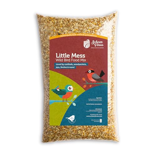 Schoen Farms Little Mess Wild Bird Food Mix – 10 lb Bag – No-Waste Seed Blend with Sunflower Hearts & Millet – Clean Backyard Feed for Finches, Jays & Cardinals