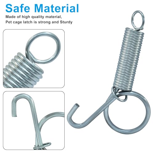 BokWin Metal Spring Cage Latch Hook, 20 Pack | Multi-Functional Fastener, For Rabbit, Dog, Cat, Birds, Rodents, Guinea Pig, Hamster, Parrot, Hedgehog, Cage Door Security