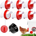 6 Pack Chicken Feeder Port Kit, No Waste Rainproof Poultry Feeder | DIY kit, automatic poultry feeder ports; angled port stops feed waste; rainproof cover; BPA free; for hens ducks geese - size: 6-Pack