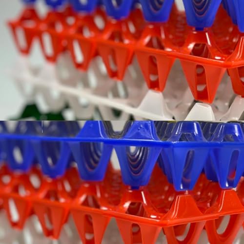 15-Pack Reusable Plastic Egg Tray Egg Crates 30-Egg Flats for Home Chicken Farmers, Stackable Egg Cartons Hold Multiple Eggs, Great for Storing, Sorting, and Shipping Eggs, Durable and Reusable