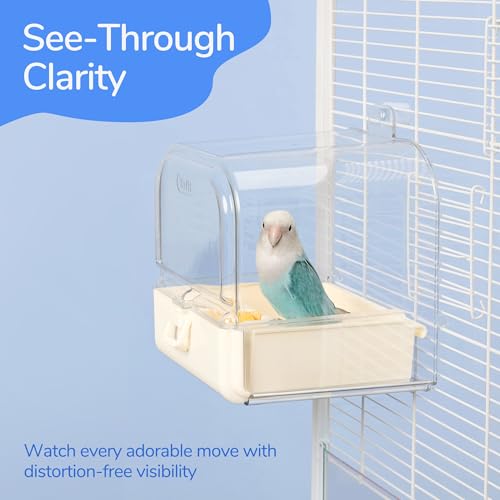 Hanging Bird Bath for Cage with Bowls & Mesh Bottom - 3-in-1 Multifunction Bird Bath/Bowl/House, Bird Shower for Lovebirds, Finches, Parakeets, Budgies, and Other Small to Medium Birds - Green - color: Green