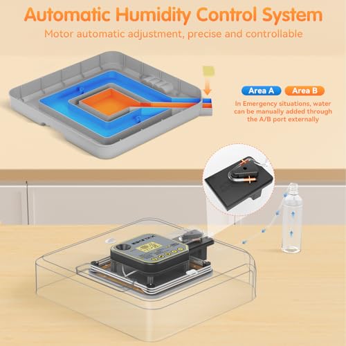 IBKINXX Incubator for Hatching Eggs-48 Egg Capacity, 2026 Newly Upraded Auto Egg Turner & Auto Precision Humidity Control System, 360° Clear Viewing for Chicken, Duck and Quail Eggs (Yellow) | Automatic Temp & Humidity Control, Auto Egg Turning & Built-in