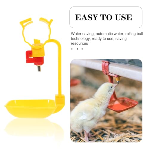 10PCS Chicken Water Cups Dispenser Set Sturdy Poultry Drinking Cups Easy to Install Suitable for Backyard Chickens Adjustable Height and Steel Ball Design