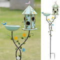 Bird Baths and Bird House with Pole,birdhouses for Outdoors，Metal Bird Bath | 56" H Bird Houses,Metal Bird Bath Bowl,Bird Bath with Stake,Garden Yard Decor