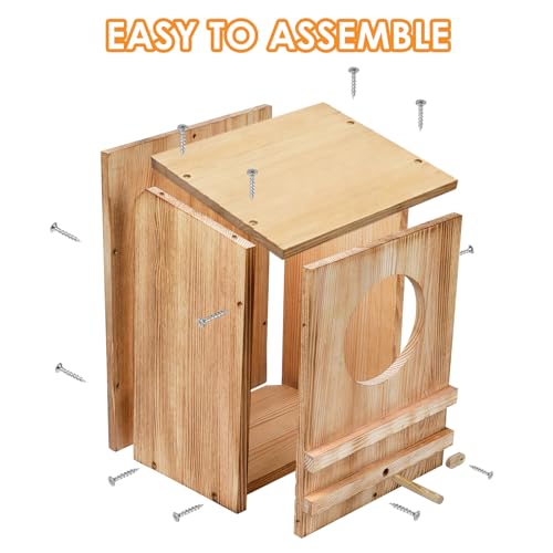 Large Barn Owl House,15.8 * 10.6 * 8.7IN Owl Nesting Box for Outside | Wooden Nest House,Large Handmade Bird Houses for Outside,Suitable for Wildlife Barn,Eastern Screech,Great Horned - size: 15.8''High