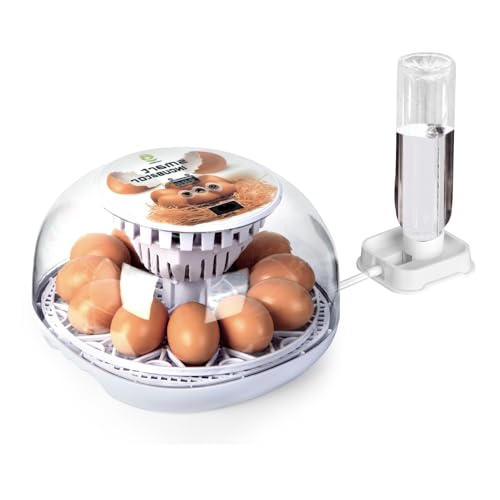 Series I - 12 Egg Incubator for Beginners, Auto Egg Turn, Steady Self-Regulating Humidity & Consistent Temperature Control for Hatching Chicken, Goose, Duck, Quail, Pigeon, and Turkeys - size: 12-Egg White