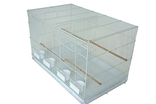 YML BREEDING Bird CAGE with Divider, White