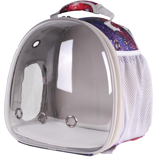 Guinea Pig Carrier Backpack, Bearded Dragon Backpack, Reptile Lizard Clear Space Capsule Bubble Astronaut Window Backpack Carrier for Bunny Hedgehog Rabbit Hamster (Galaxy Blue) - color: Galaxy Blue