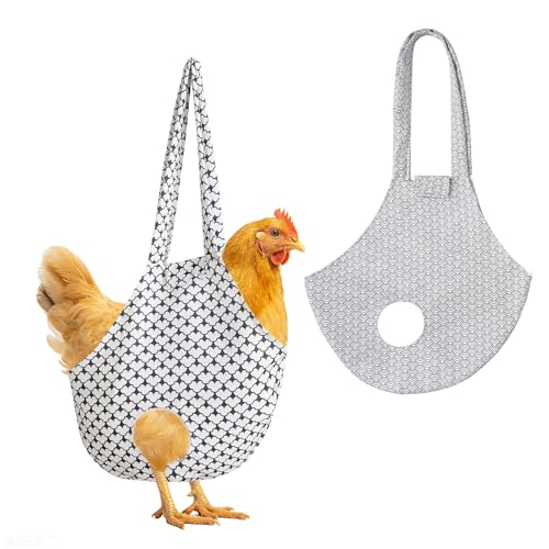 2 Pack Chicken Carrier Machine Washable Poultry Sling Bag | Gentle secure restraint for hens/roosters. Easy one-hand catch & carry. Ideal for medication, transport & daily coop care. - color: Black