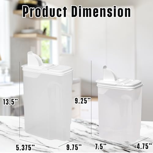 Buddeez Bag In All Purpose Food 4 Piece Dispenser Set - Includes 2 x 8 Quart and 2 x 3.5 Quart Containers - Pet and Pantry Storage