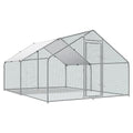 Large Metal Chicken Coop Round Top Upgrade Tri-Supporting Wire Mesh Chicken Run,Chicken Pen with Water-Resident and Anti-UV Cover,Duck Rabbit House Outdoor (13.1'L x 9'W x 6.5'H) - size: 157.2"L x 108.0"W x 78.0"H