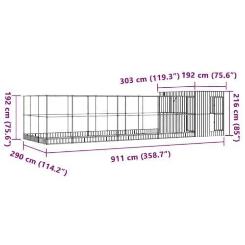 Aviary Cage with Extension and Lockable Door, Steel Large Bird Cage, Aviary Spacious and Versatile Cage for Small Size Birds Parrots Parakeet Cockatiel Flight Bird, 358.7"x119.3"x85",-269 - size: 358.7"x119.3"x85"