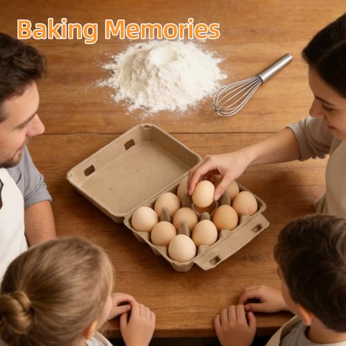 Egg Cartons Cheap Bulk 30 Pack, Biodegradable Paper Pulp Egg Holder Fridge | Egg Cartons Cheap Bulk 30 Pack, Cardboard 12-Count Egg Holder for Fridge, Biodegradable, Home Gifting & Farmers Market
