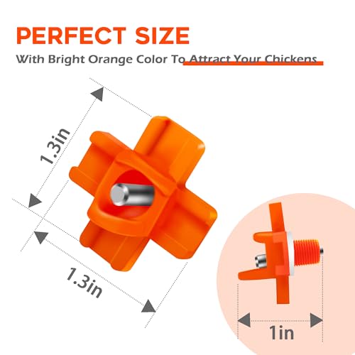 Eggluuz Chicken Waterer Nipple Horizontal Side Mount Automatic Nipples Drinker for Chickens 16 Pack - size: 16 Pack