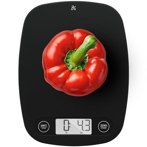 Greater Goods Food Scale, Slim & Compact Build, 1g Precision (Matte Black) | Digital Kitchen Scale for Cooking, Meal Prep & Portion Control, Tare, Auto Shut-Off, g/oz/lb/ml Conversion & Calorie Tracking - color: Matte Black