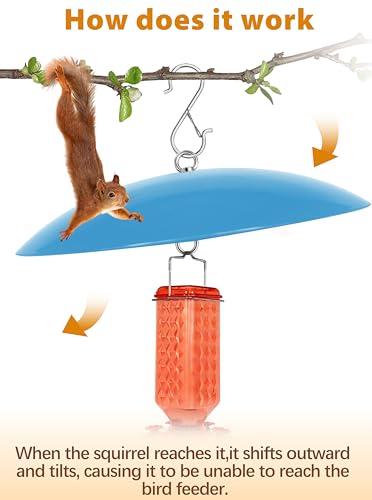 13" Bird Feeder Rain Guard, Hummingbird Feeder Shade Dome Cover, Hanging Baffle for Bird Feeder Pole,Smart Birds Feeder's Umbrella(Translucent Blue), 2 Pack - color: Translucent Blue, size: 13Inch / 2 Packs